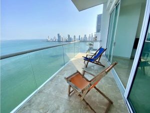 Apartamento amoblado en arriendo vista al mar en Bocagrande1